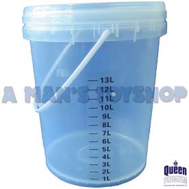 BUCKET PLASTIC TRANSPARENT WITH LID 19L