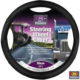 50CM STEERING WHEEL COVER LEATHER LOOK