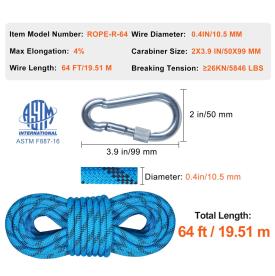 CLIMBING 10MM ROPE 50 METRES LONG