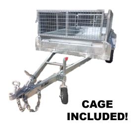 TRAILER 10X5 GAL TANDEM AXLE WITH CAGE