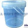 FOOD GRADE 10 LITRE BUCKET & LID CLEAR