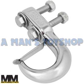 TOW HOOK 4 x4 CHROME 2 HOLE MAIN FRAME