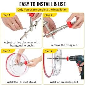 ADJUSTABLE HOLE CUTTER KIT 40MM TO 200MM