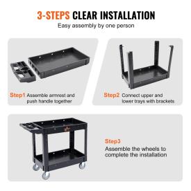 PVC TOOL TROLLEY 250KG CAPACITY 2 SHELF
