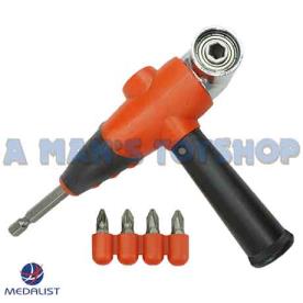 ANGLE SCREWDRIVER ATTACHMENT WITH 4 BITS