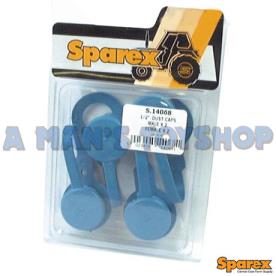 HYDRAULIC DUST CAP SET 2 X 1/2" M/F BLUE