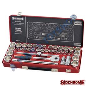 SOCKET SET AF/METRIC 40PC 1/2" DRIVE