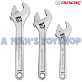 WRENCH SET ADJUST 6" 8" 10" CHROME 3PCE