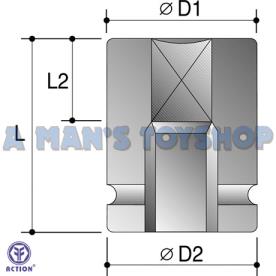 IMPACT SOCKET 1/2 DR X 5/8 SQUARE DRIVE