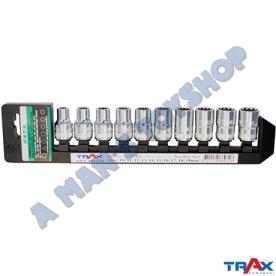 SOCKET SET 1/2"DR 10 PIECE METRIC SHORT