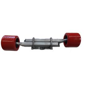 BOAT 2 ROLLER WOBBLE FLAT ADJ 4x4"RED