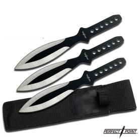 BLACK THROWING KNIVES 3 PIECE SET 228MM