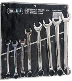 SPANNER SET JUMBO METRIC 8 PIECE 28-50MM