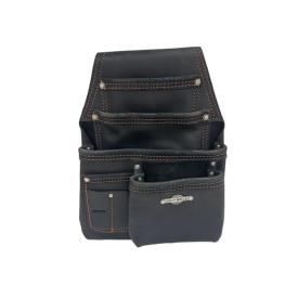 NAIL BAG FULL GRAIN LEATHER 4 POCKETS