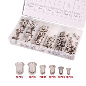RIVET NUT110 PIECE KIT STAINLESS UNC AF