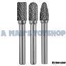 CARBIDE STEEL BURR SET 3 PIECE X 1/4"