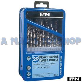 DRILL SET 1/16-1/2 29 PCS IMPERIAL WF3