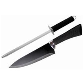 COOKS KNIFE & BUTCHERS STEEL 200MM 2PCE