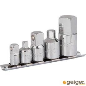 ADAPTOR SET 5 PCE 1/4 TO 1/2 CHROME