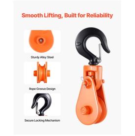 SNATCH BLOCK 2 TON WITH 3"SHEAVE3/8 ROPE