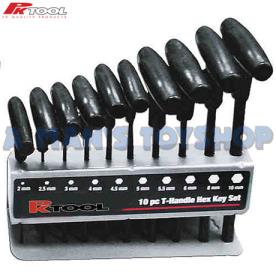 T HANDLE HEX KEY SET 10 PIECE METRIC
