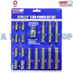 BIT SET 1/2" SQ DR TORX 17 PCE