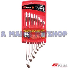 SPANNER SET MULTI DRIVE 8 PCE 8 TO 19MM