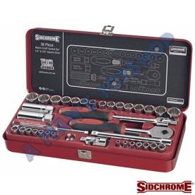SOCKET SET 3/8 & 1/4 38 PIECE AF/METRIC