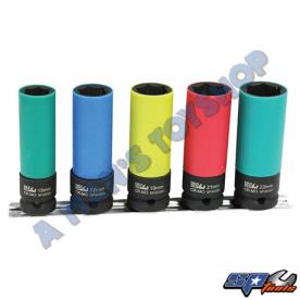 IMPACT SOCKET SET 1/2" DR WHEEL NUT 5PCE